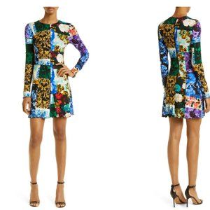Alice + olivia Delora Mixed Print Long Sleeve Knit Dress